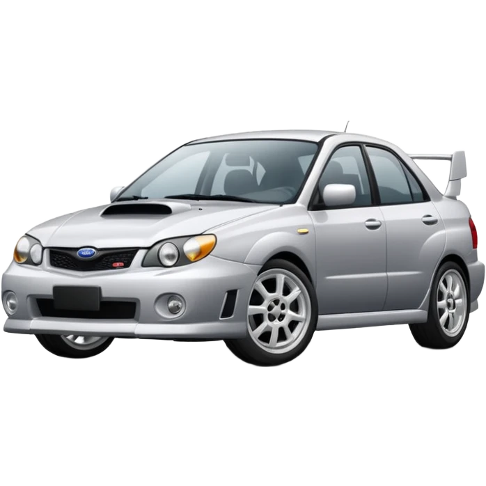 Silver 2004 impreza gd with white wheels  emoji