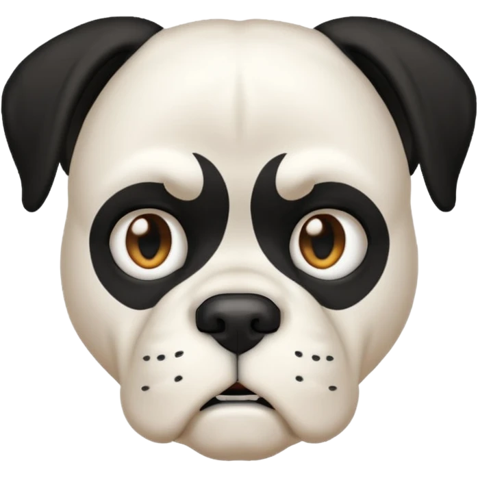 White  boxer with black hair and a long mullet haircut emoji