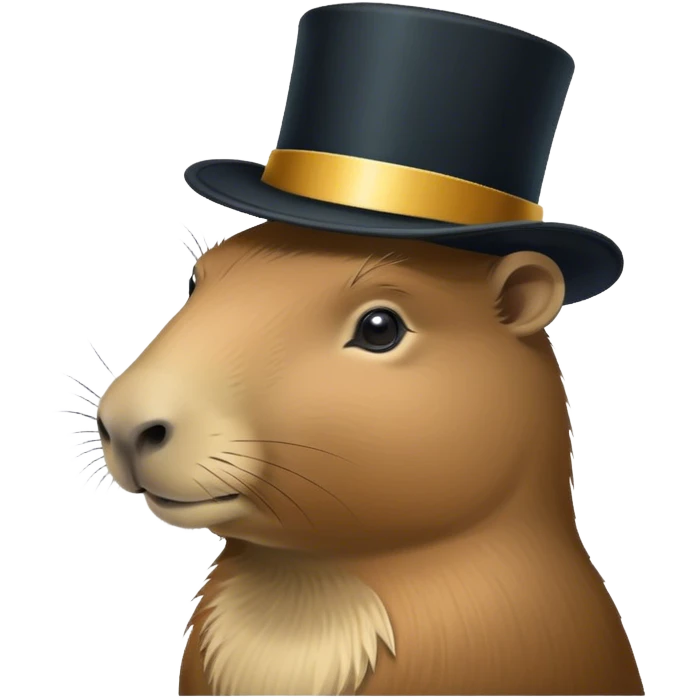 Make a capybara With a top hat emoji
