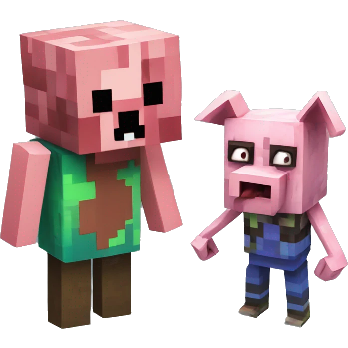 Zombie Pigman with Zombie from Minecraft emoji