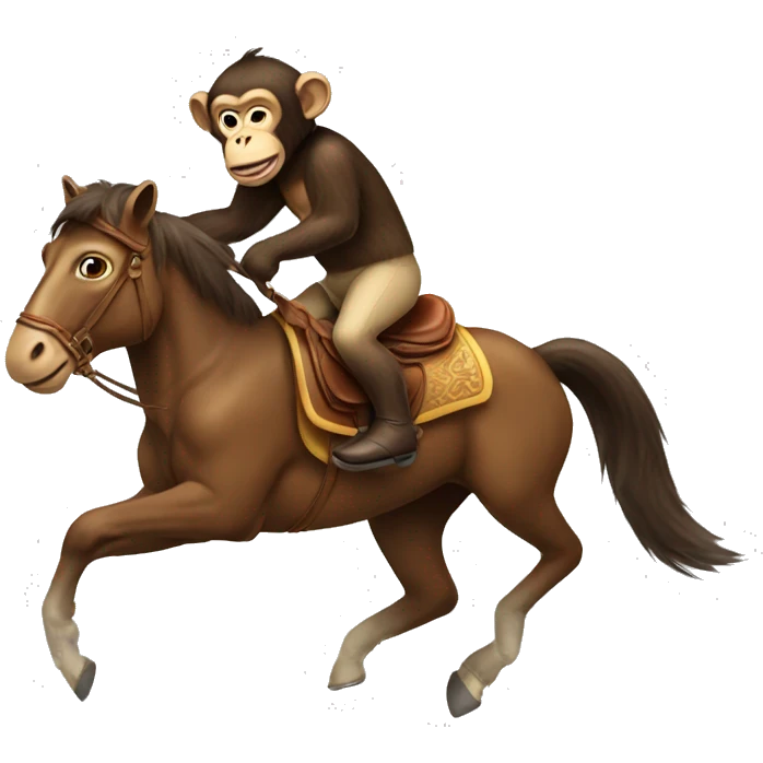 Monkey riding a horse emoji