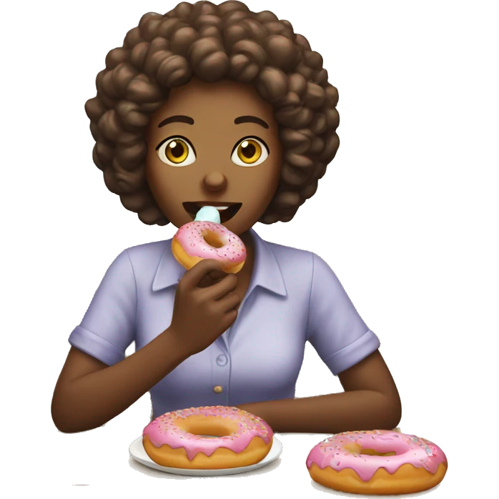 A women eating a donut  emoji