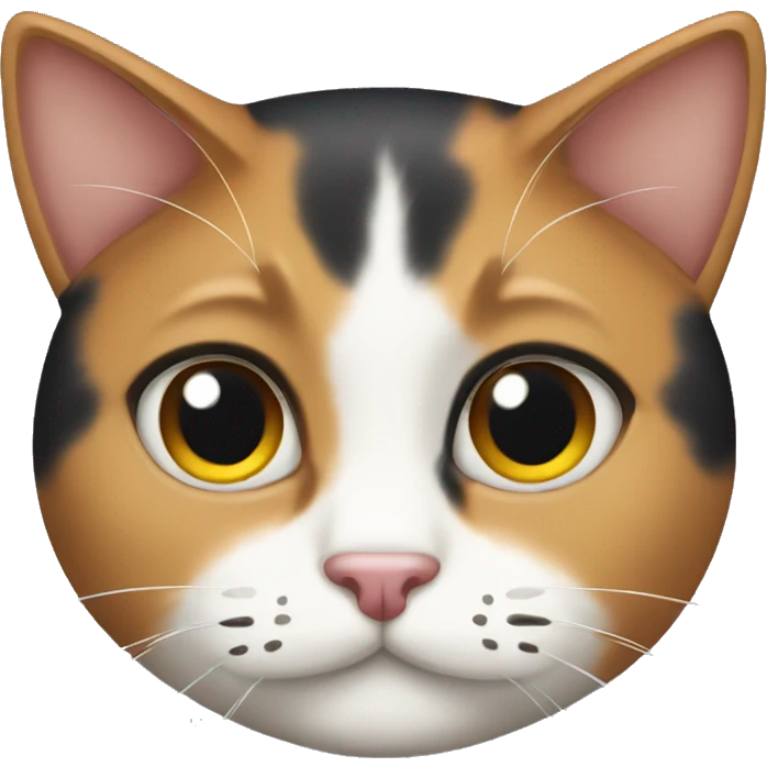 Calico cat with a rounded head emoji