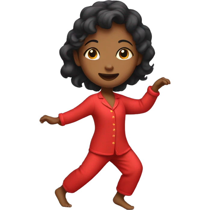 Girl dancing in red pajamas  emoji