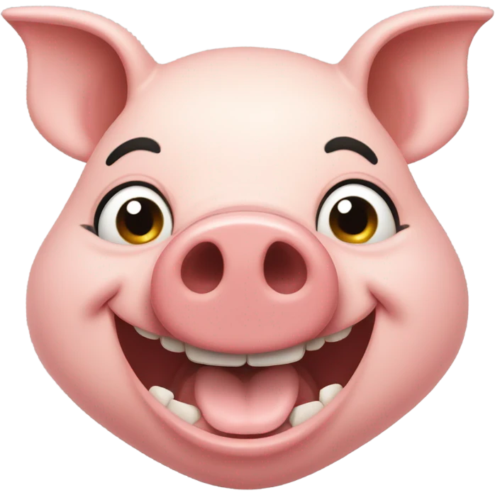 pig head laughing emoji