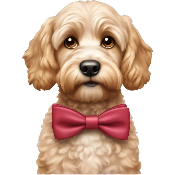 Cockapoo with a bow tie emoji