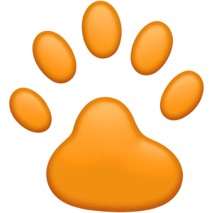 a very light pale pastel yellow-orange pawprint emoji