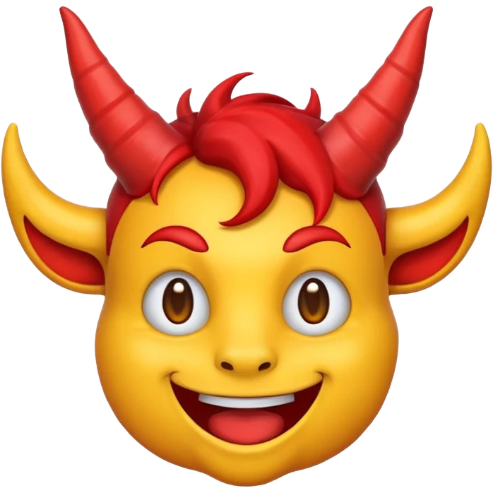 😈 emoji but red with yellow horns emoji