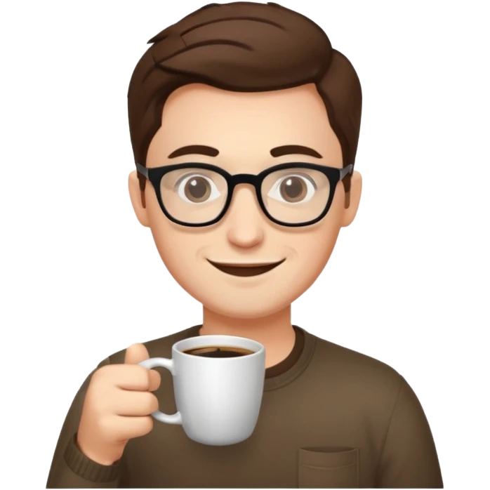 web developer, coffee, glasses, mid 20 emoji