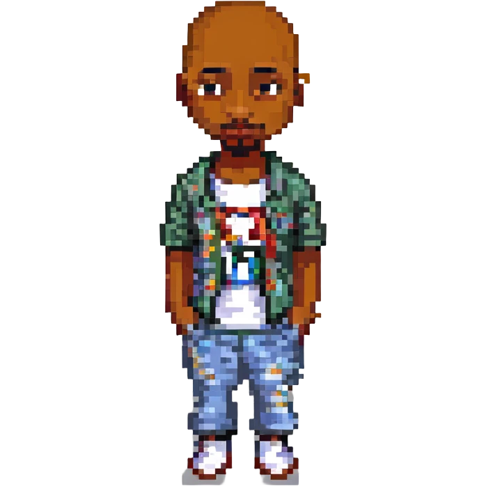 2Pac в полный рост, no background emoji