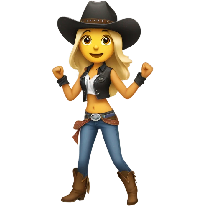 Dancing girl with cowboy hat emoji