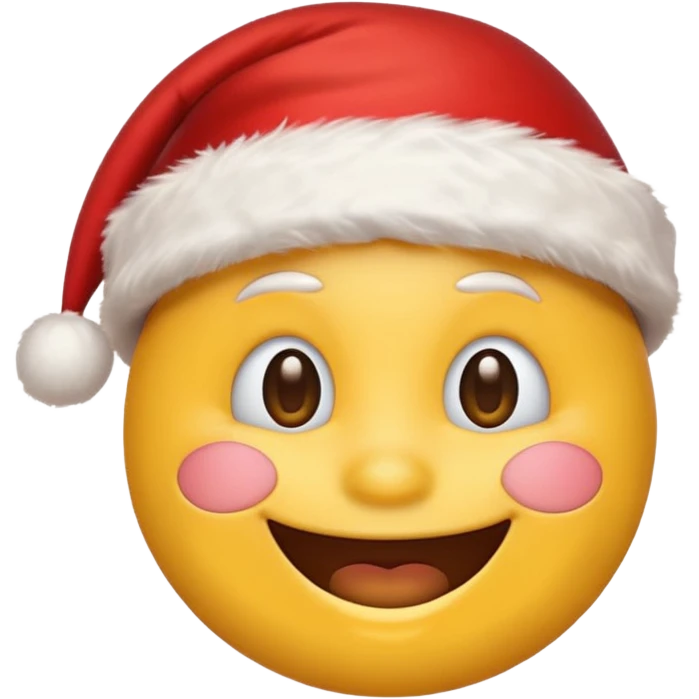 Smiling emoji with santa hat on emoji