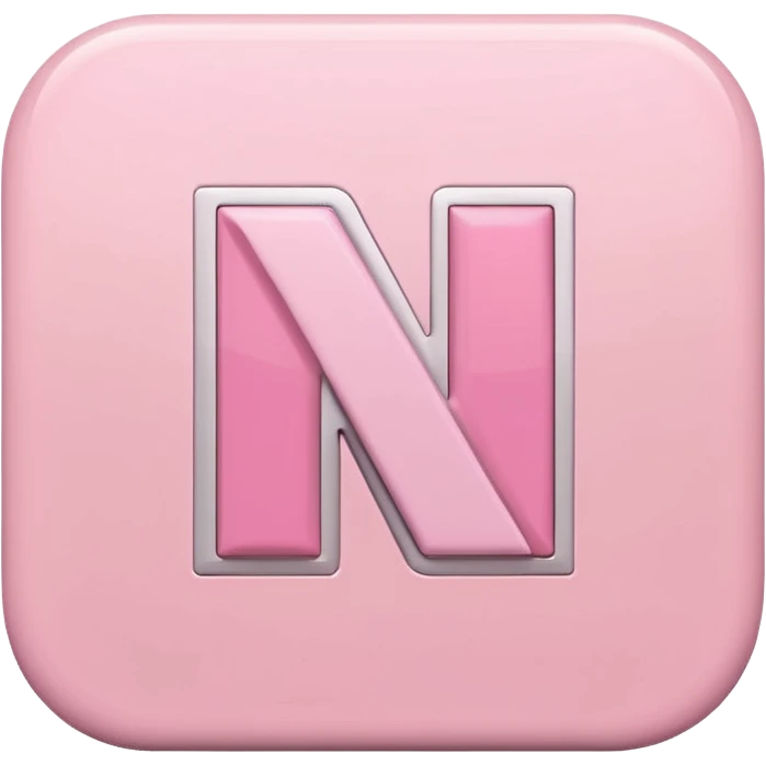 Netflix aesthetic isolated "N" logo in pastel pink emoji