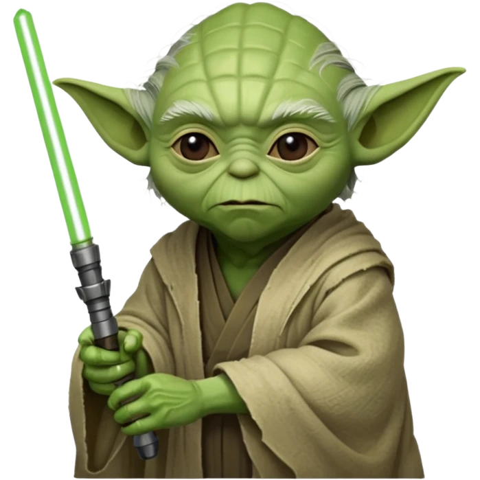 star wars master yoda with green lightsaber emoji