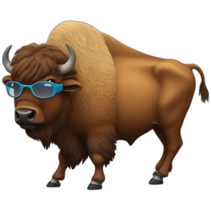 Un bison avec des lunettes emoji