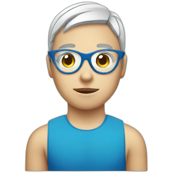an autistic swimmer with glasses emoji