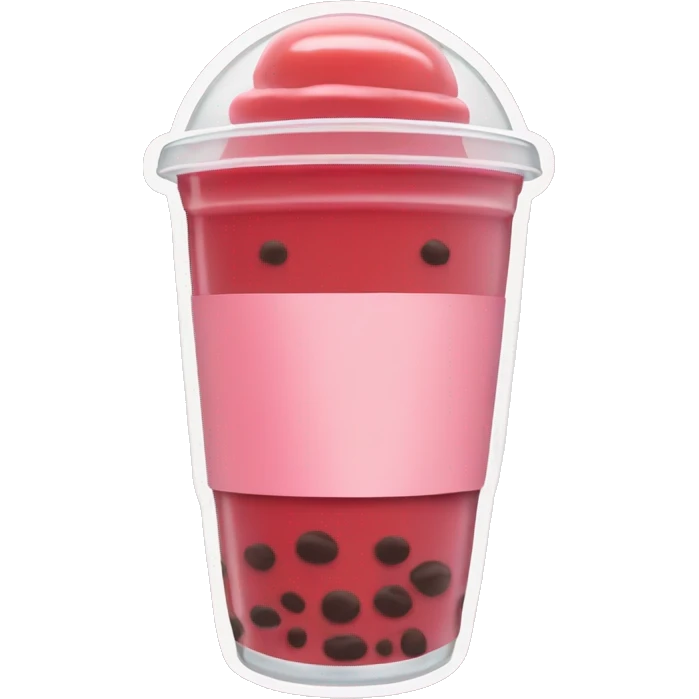 a simple red bubble tea without face emoji