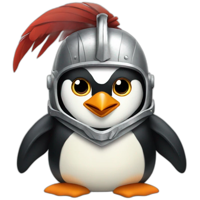 Penguin with gladiator helmet emoji