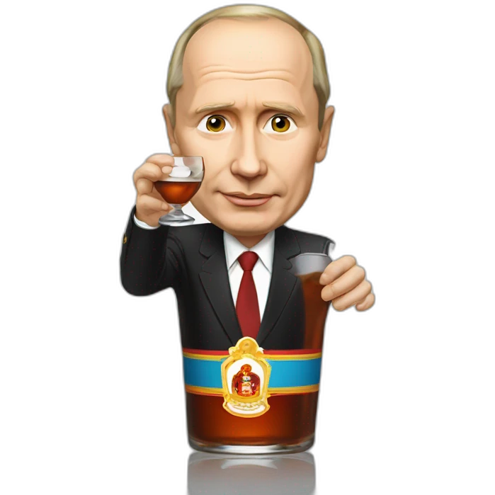 Vladimir Poutine is drinking vodka emoji