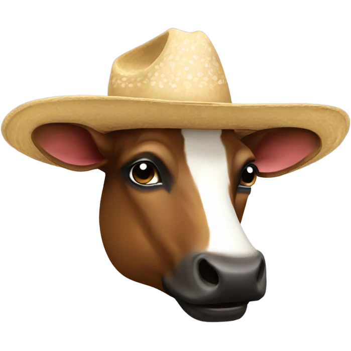 Vaca con sombrero emoji