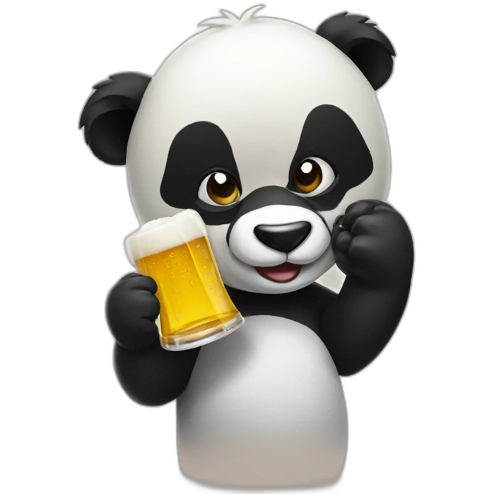 panda drinking beer close up emoji