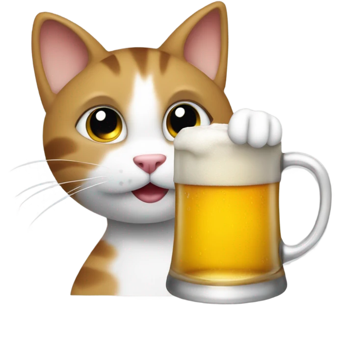Cat drinking beer emoji