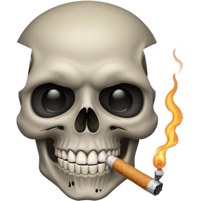  A skull with a cigarette laughing emoji