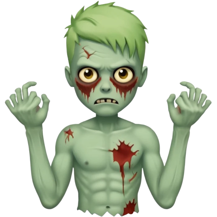 a zombie boy with a ondulado hair and a white t shirt  emoji