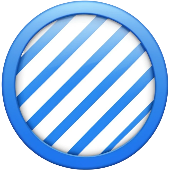 please create a circle with a border with a blue check inside the circle with a diagonal  top left to  right bottom lign through the check negating the checkline through it emoji