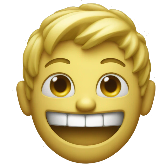 Yellow face with big teeht and a grin emoji