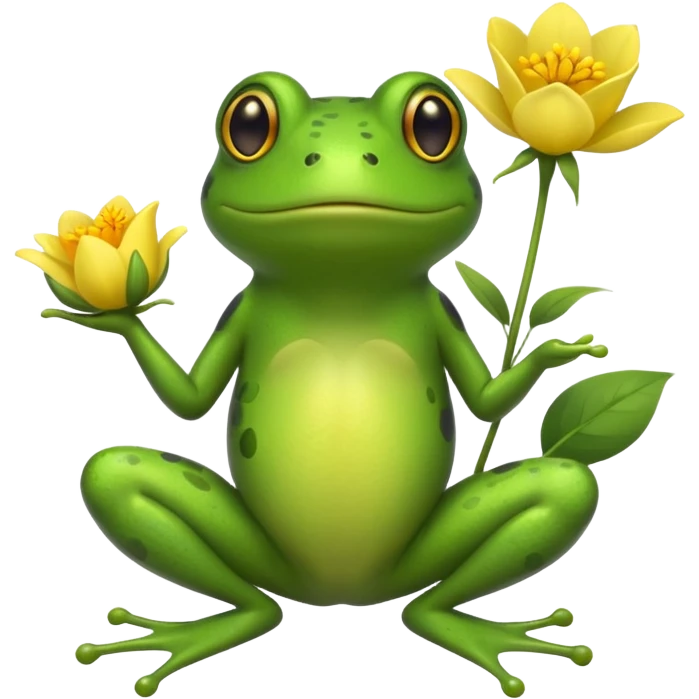 Frog with flower  emoji