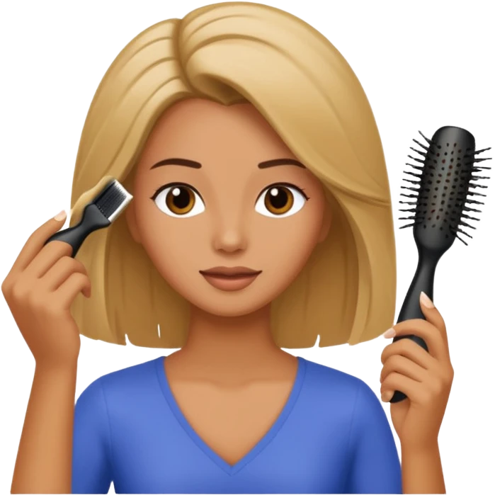 mujer peinandose en la peluqueria emoji