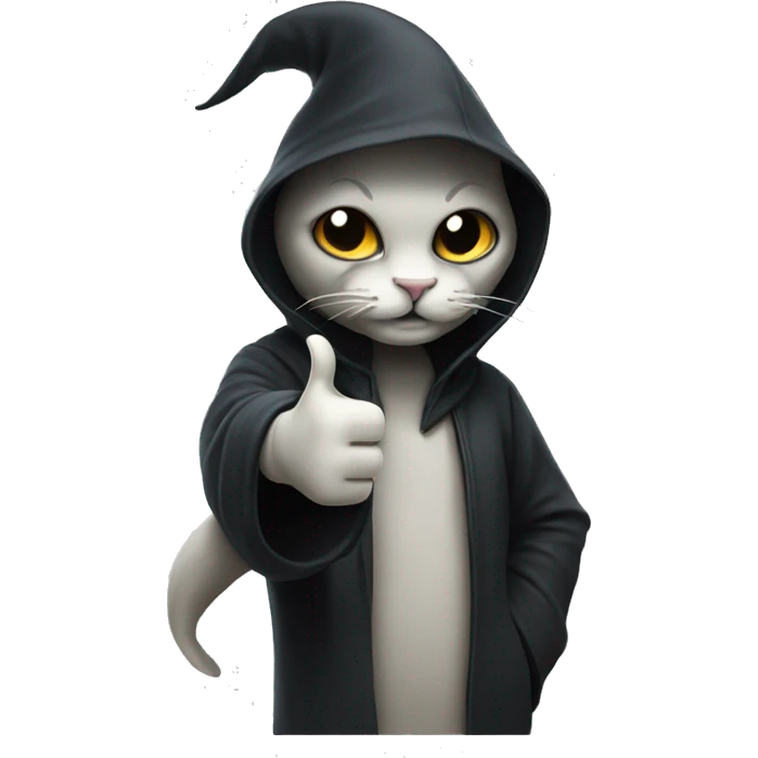 reaper cat agreeing with a thumb up emoji