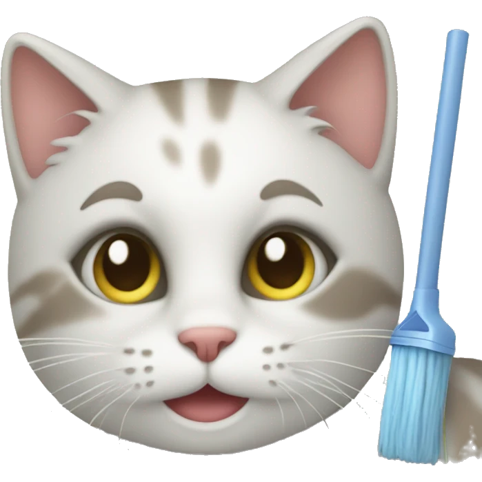 A cat cleaning  emoji