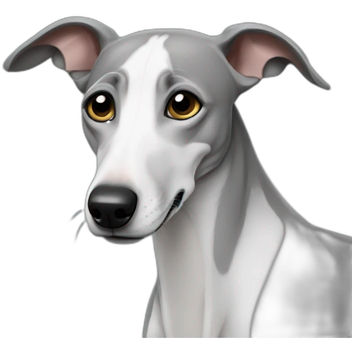 Grey whippet crying emoji