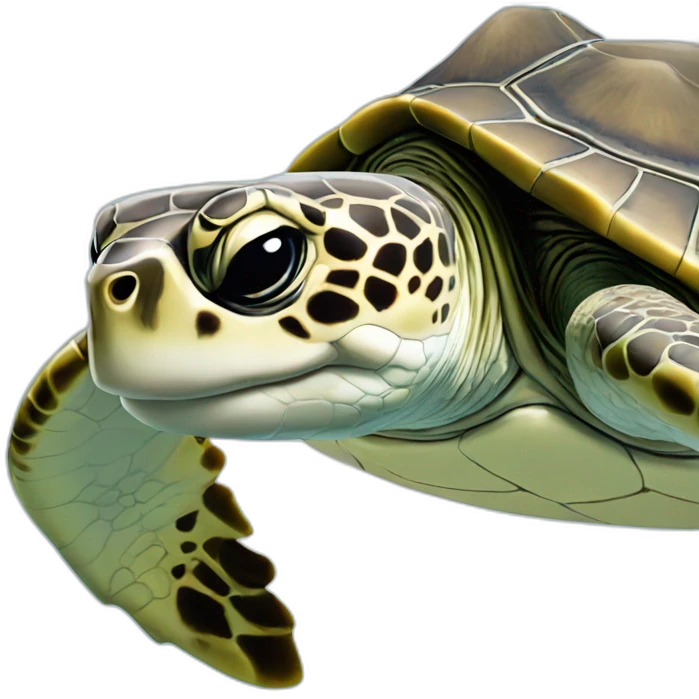 Tortue sur requin emoji