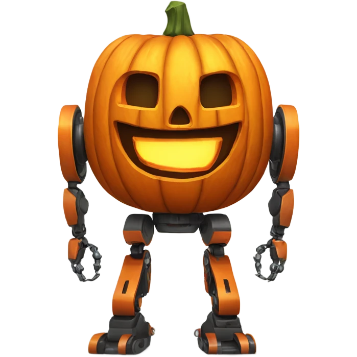 Jack o lantern robot emoji
