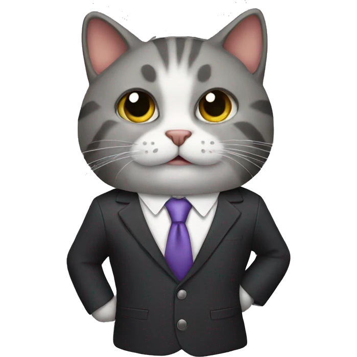 Cat in a suit emoji