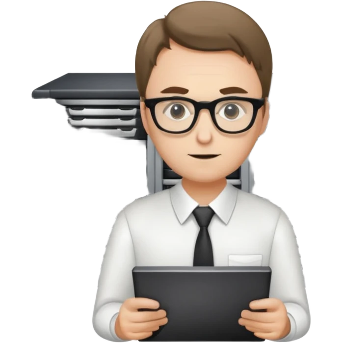 system administrator with a server behind emoji