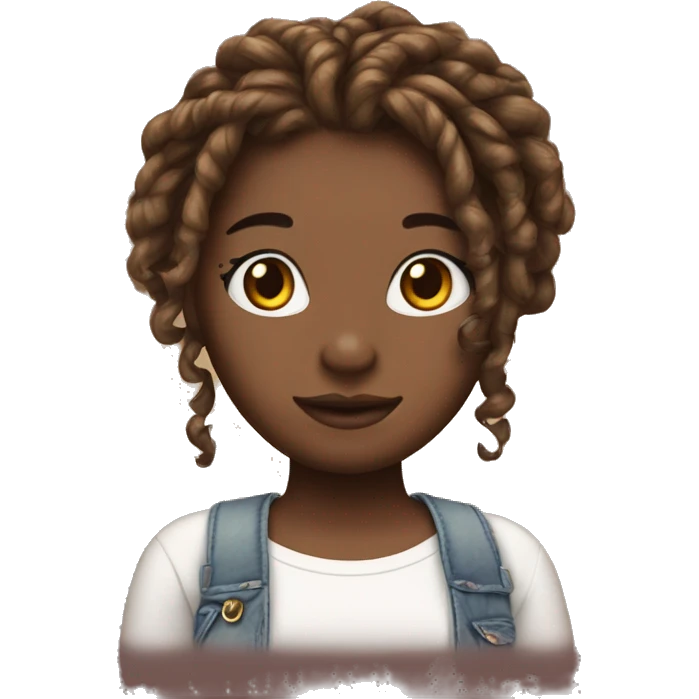 Hello kitty with locs as hair nd she is brown skin emoji