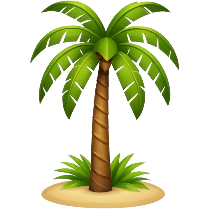 Palm Tree: flat body toony leafs non floor emoji
