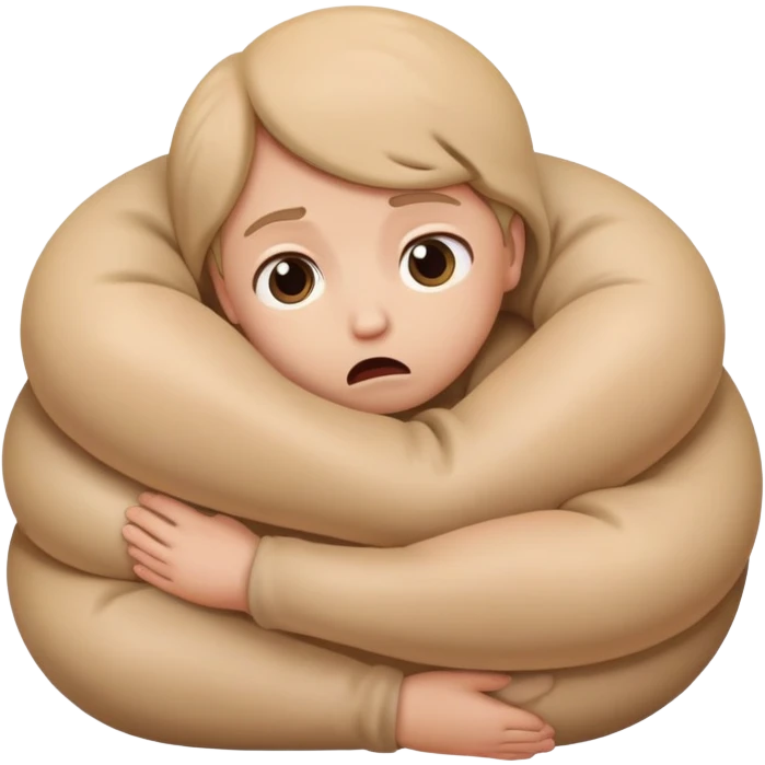Scared human curled up on himself emoji