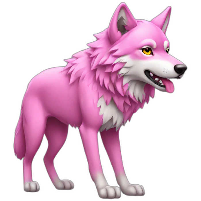 Wolf pink emoji