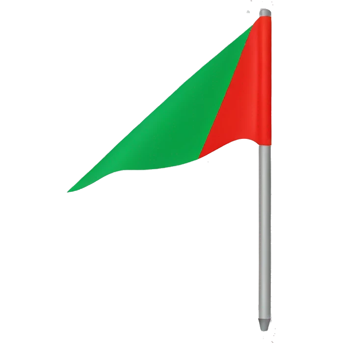 Red & green triangle flag  emoji