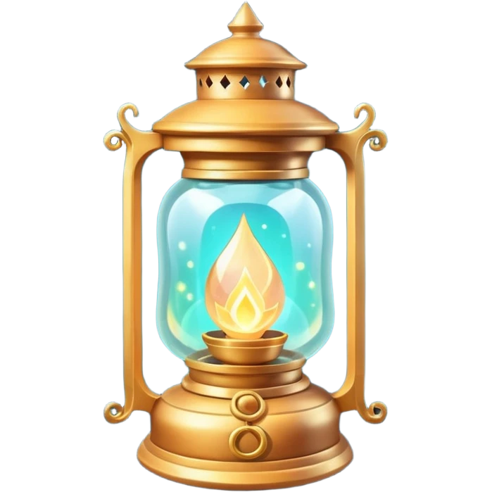 enchanted lantern object icon, strong magical glow, floating runes and sparkles, mystical light swirling inside the lantern, fantasy magic aura, 3D cartoon, mobile game icon style, centered, clean background, no text, no watermark emoji