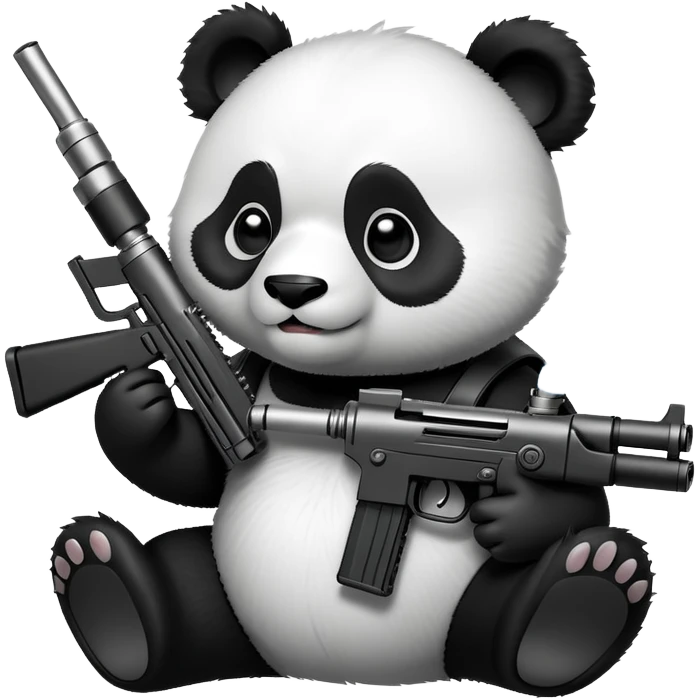 Panda holding a machine gun And a vape￼ emoji
