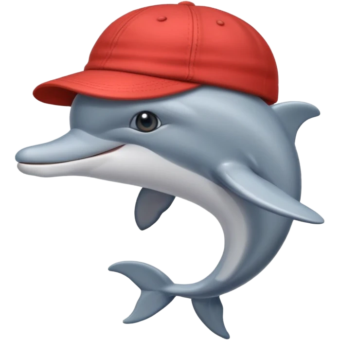 Dolphin emoji combination with a cap emoji