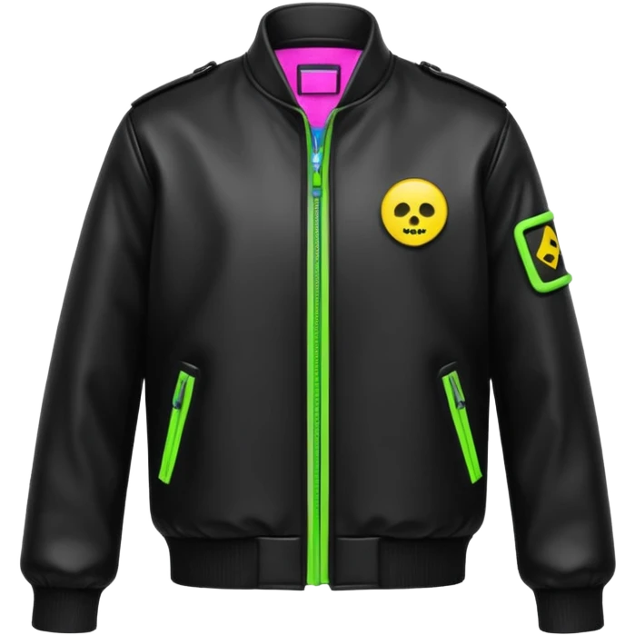 neon color Russian underground fashion jacket emoji