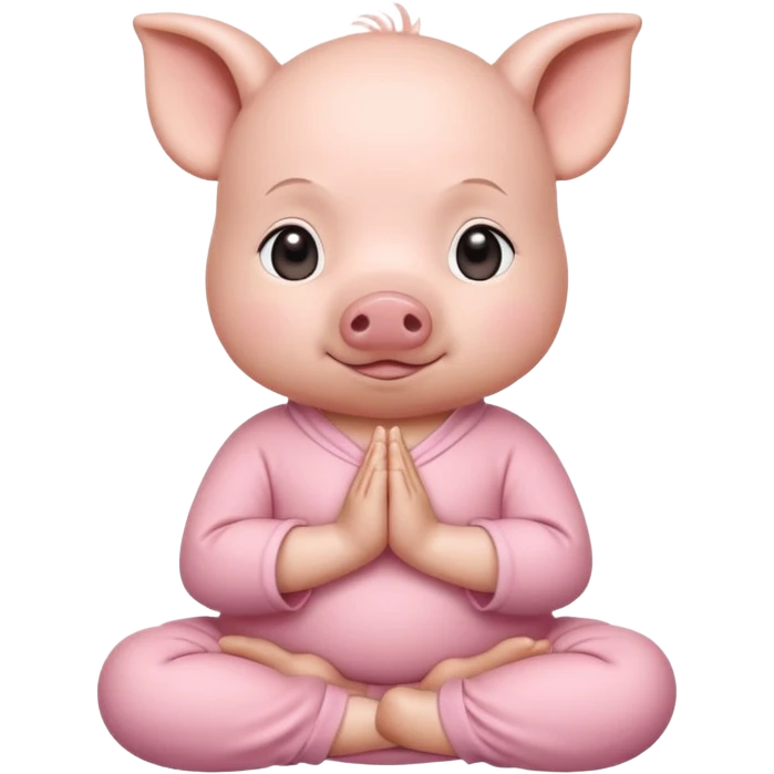 a cute baby pig meditating emoji