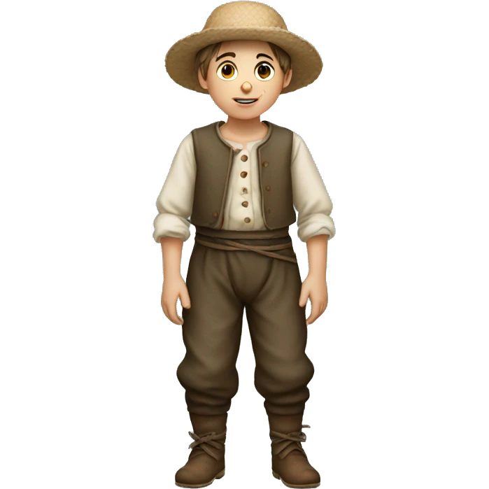 European peasant child in pants emoji
